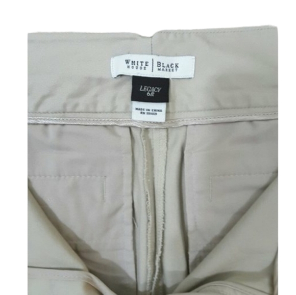 WHITE HOUSE BLACK MARKET~Woman Size 6R~Beige Flat Zip Front Legacy Capri Pants. - Picture 2 of 8
